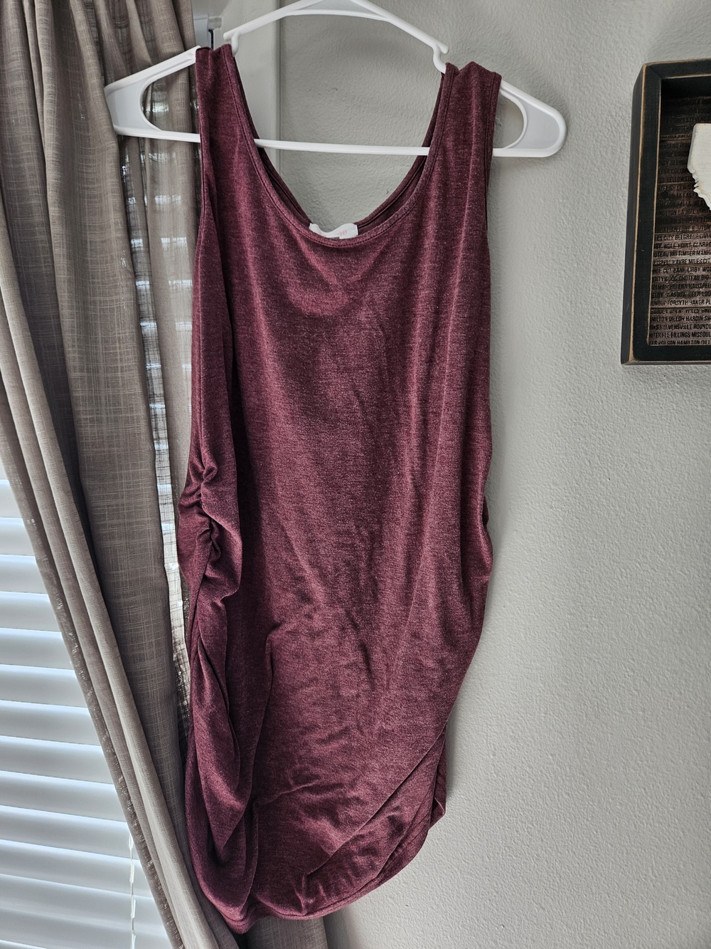Women's Sleeveless Maternity Tank Top in Wine